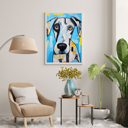 【Wanbism (ワンビズム) - グレートデン犬 No.5】アートポスター 犬の絵 犬の絵画 犬のイラスト 7枚目の画像