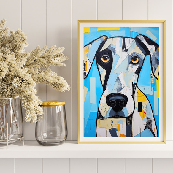 【Wanbism (ワンビズム) - グレートデン犬 No.5】アートポスター 犬の絵 犬の絵画 犬のイラスト 8枚目の画像