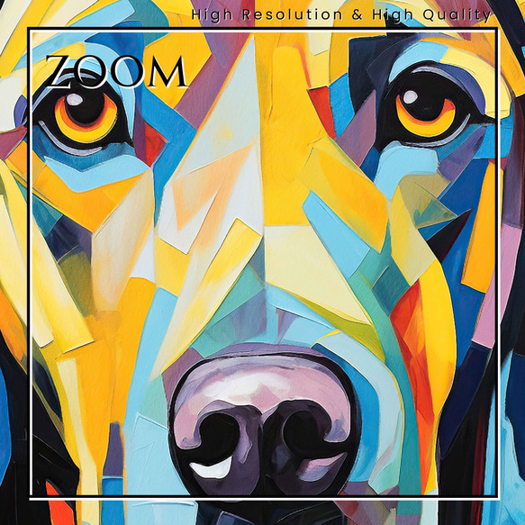 【Wanbism (ワンビズム) - ラブラドールレトリバー犬 No.5】アートポスター 犬の絵 犬の絵画 犬のイラスト 3枚目の画像