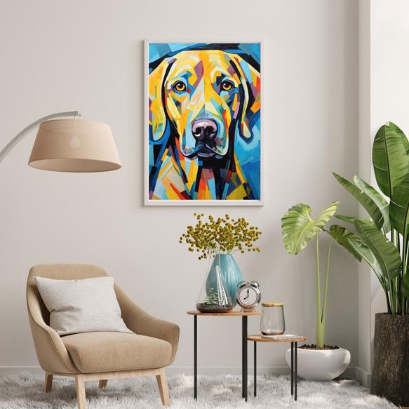 【Wanbism (ワンビズム) - ラブラドールレトリバー犬 No.5】アートポスター 犬の絵 犬の絵画 犬のイラスト 7枚目の画像