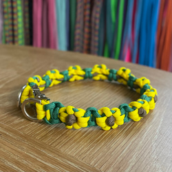 パラコード 花の首輪 カラーオーダー可 中型犬タイプ リード・首輪