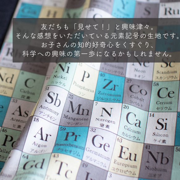 ナップサック型：理系男子のデニム×ストライプ　体操着袋(着替え袋)　｜サイズ変更対応 8枚目の画像