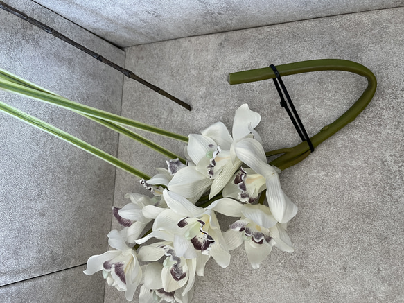 　造花　シンビジウム　ホワイト　アーティフィシャルフラワー 7枚目の画像
