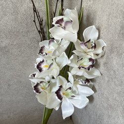　造花　シンビジウム　ホワイト　アーティフィシャルフラワー 6枚目の画像