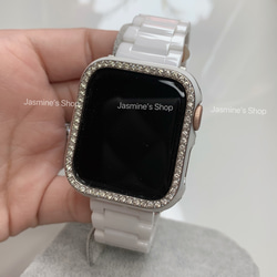 【新入荷】Apple Watch ジルコンニアケース　セラミックベルト　セット ホワイト 3枚目の画像