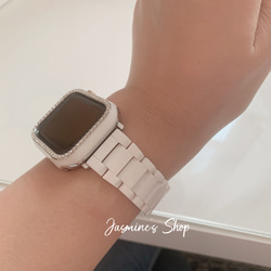【新入荷】Apple Watch ジルコンニアケース　セラミックベルト　セット ホワイト 9枚目の画像