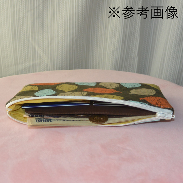 リバティプリント使用　長財布　イエロー花柄 8枚目の画像