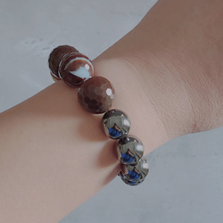 Two colors bracelet (アゲート×ヘマタイト) 10枚目の画像