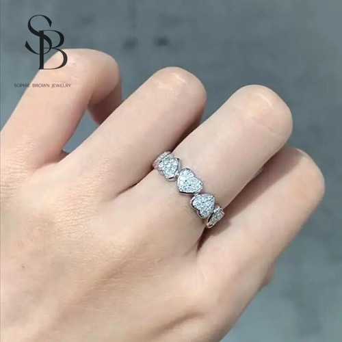 とっておきし新春福袋 キラキラ✨最高品質モアサナイト✨ハートエタニティリング指輪9号 アクセサリー