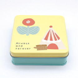 【缶のみ1個】かわいい森の中のクッキー缶/缶/北欧/クッキー缶 2枚目の画像