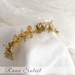 カチューシャ Gold ヘッドドレス  髪飾り 振袖 袴 成人式 卒業式 結婚式 3枚目の画像