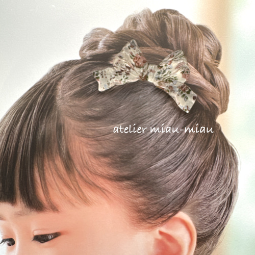 ⋈リボンのキッズヘアゴム⋈ リバティプリント 子ども用ヘア  