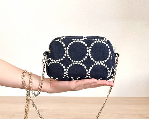 ハンドメイド　ポーチ　ミナペルホネン　タンバリン mina perhonen trippie ポーチ -tambourine- (19×19cm) (2022aw