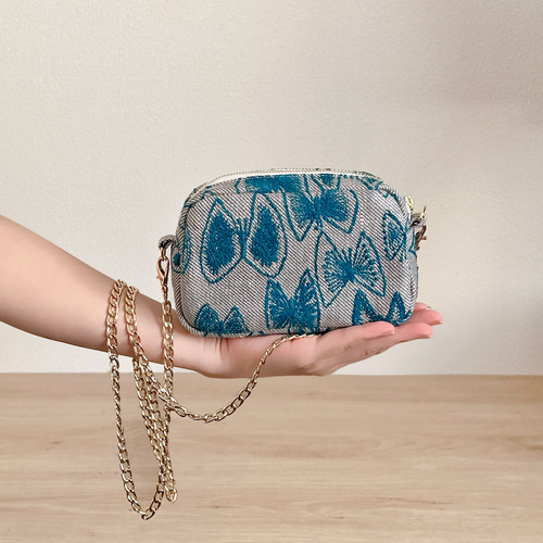 ミナペルホネン　ハンドメイド　バッグ　タンバリン　ポシェット ギフトミナペルホネン タンバリン ネイビースマホショルダー