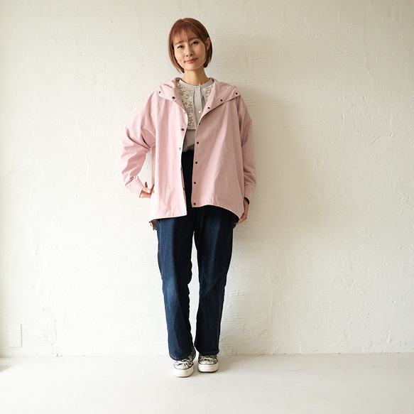 ﾓﾘﾉｶﾞｯｺｳ 撥水加工 マウンテンパーカー (ダスティピンク)  羽織り 軽羽織｜mg-po02-pk 12枚目の画像