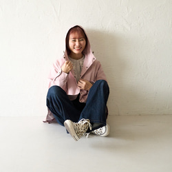 ﾓﾘﾉｶﾞｯｺｳ 撥水加工 マウンテンパーカー (ダスティピンク)  羽織り 軽羽織｜mg-po02-pk 17枚目の画像