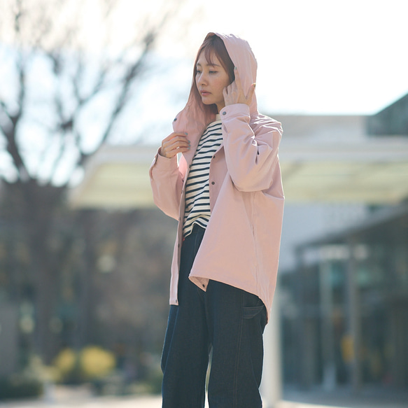 ﾓﾘﾉｶﾞｯｺｳ 撥水加工 マウンテンパーカー (ダスティピンク)  羽織り 軽羽織｜mg-po02-pk 16枚目の画像