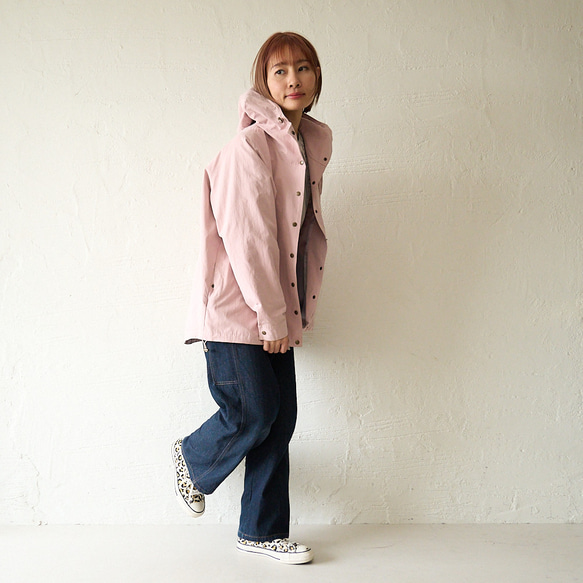 ﾓﾘﾉｶﾞｯｺｳ 撥水加工 マウンテンパーカー (ダスティピンク)  羽織り 軽羽織｜mg-po02-pk 8枚目の画像