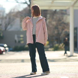 ﾓﾘﾉｶﾞｯｺｳ 撥水加工 マウンテンパーカー (ダスティピンク)  羽織り 軽羽織｜mg-po02-pk 3枚目の画像