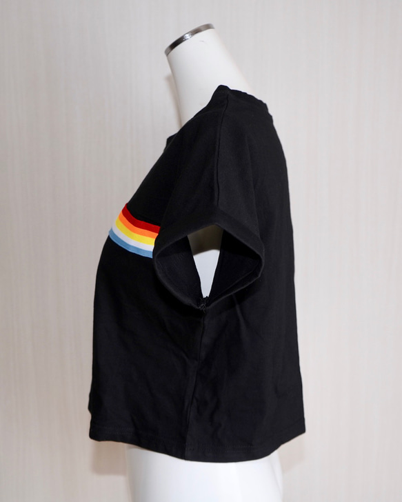 Rainbow Line Black T-Shirts 半袖Ｔシャツ ブラック 黒 ストリート 8枚目の画像