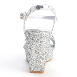 Silver Glitter Wedge Sole Sandals サンダル ホワイト 白 カジュアル 14枚目の画像