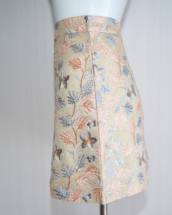 Basic T-shirts&Glitter Flower Mini Skirt 2P SETpink&beige韓国風 12枚目の画像