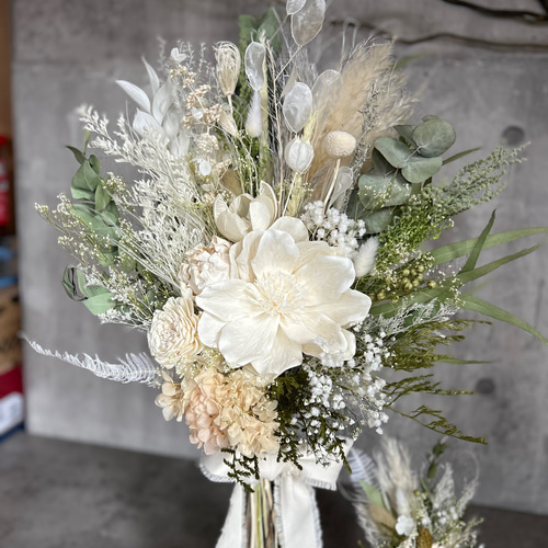 送料込み　ドライフラワーブーケナチュラルブーケ　前撮りブーケ ウェディングブーケ ドライフラワーブーケ 前撮りブーケ