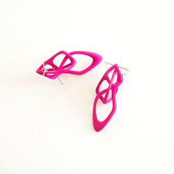 Tane Square Earrings Rosepink タネススクエアピアス　ローズピンク 2枚目の画像