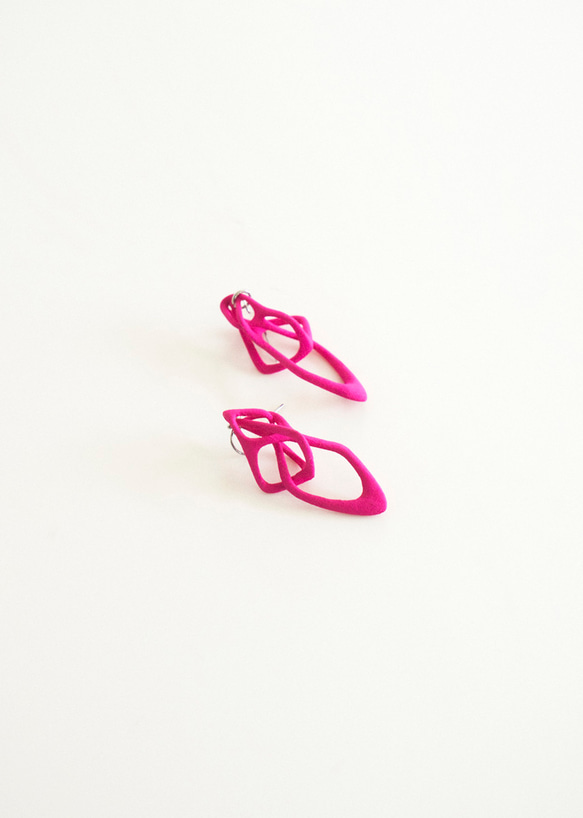 Tane Square Earrings Rosepink タネススクエアピアス　ローズピンク 5枚目の画像