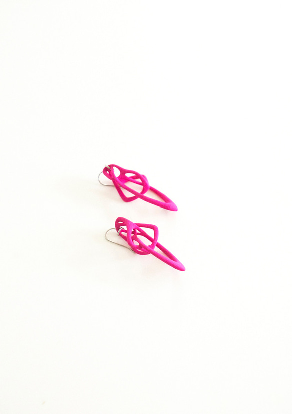 Tane Square Earrings Rosepink タネススクエアピアス　ローズピンク 4枚目の画像