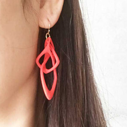 Tane Square Earrings Rosepink タネススクエアピアス　ローズピンク 3枚目の画像