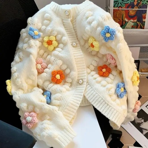 TOMATSU モヘア かぎ編み花柄ニット ニット 花柄モチーフかぎ針編みベスト ベスト|ニット専門通販
