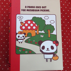 パンダ柄のブック型ケースに（キノコ）にパンダクッキー4袋詰め合わせ♪(*^▽^） 2枚目の画像
