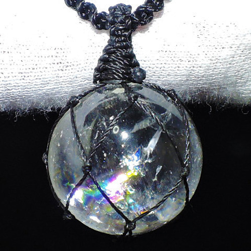 ☆ヒマラヤ産☆虹の水晶玉21mm☆ネックレスペンダント☆天然石