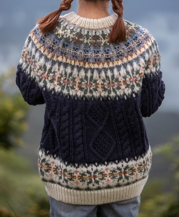 春秋冬 手編みセーター ウール100％ 春秋冬 ウール100％ C1611715398(12285円)