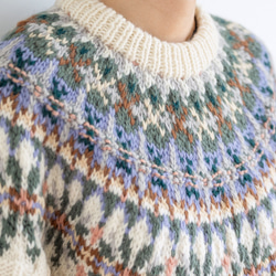 春秋冬 手編みセーター ウール100％ 4枚目の画像
