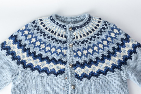春秋冬 手編みセーター カーディガン ウール100％ 6枚目の画像