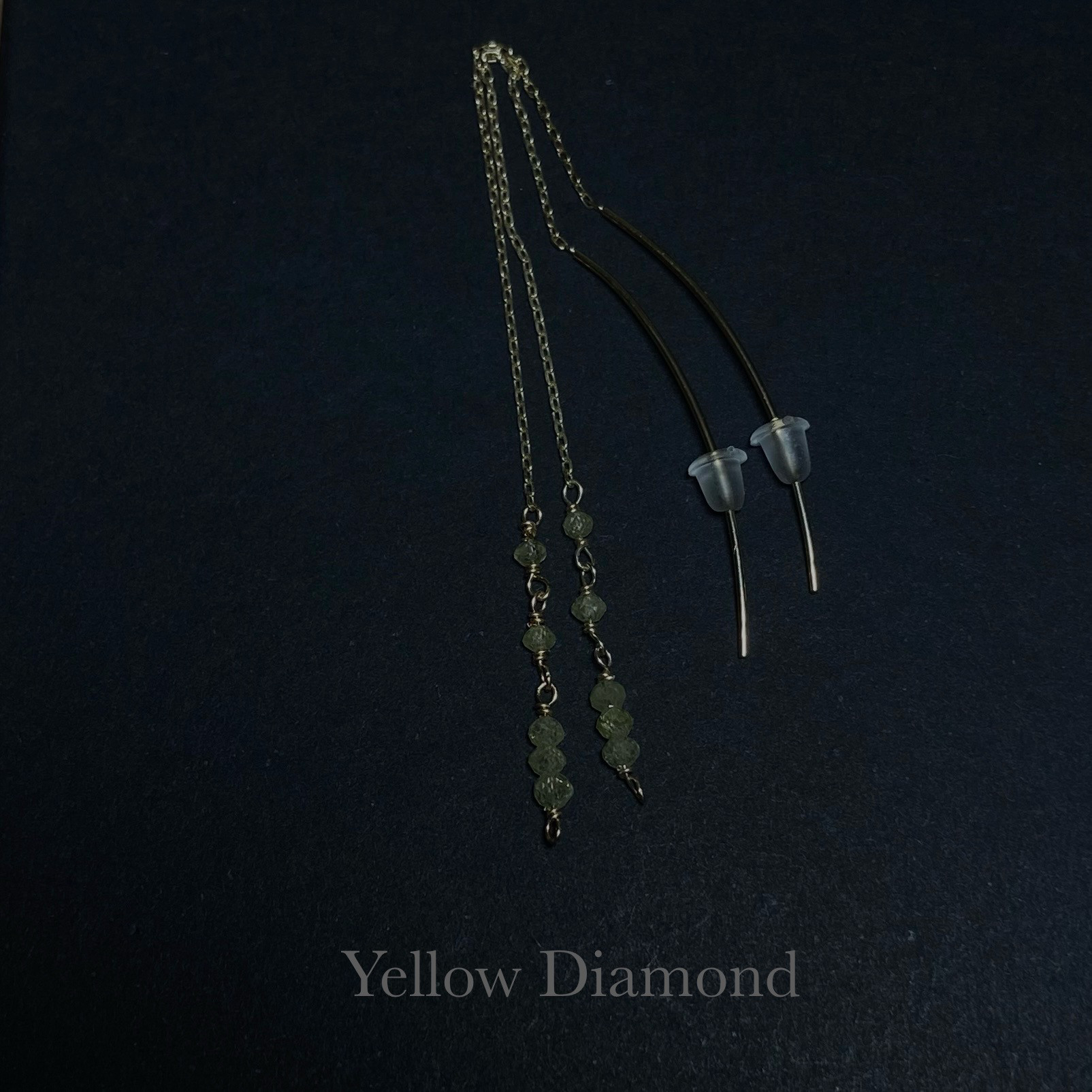 【送料無料】イエロー ダイヤモンド　k10 ピアス　no.122