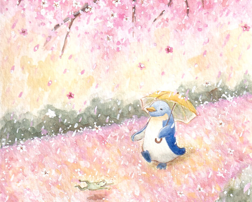 手描きイラスト グミガエル カエル 水彩画 ボールペン - メルカリ