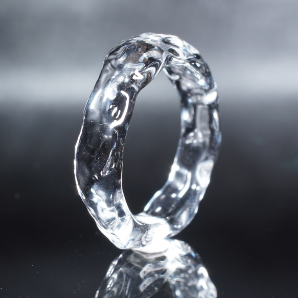 Y様専用出品　ガラスの氷　Clear Glass Ring　【YASUDA GLASS】 4枚目の画像