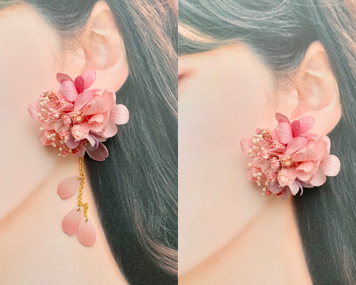 No.168-A　【値下げ】ドライフラワーとパール☆ピアス・イヤリング 5880011dd88d3d32046406e26dc3a0