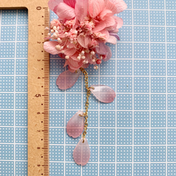 ★2way★【桜×紫陽花×花びら】ドライフラワー　ピアス・イヤリング ブライダル　ウェディング 9枚目の画像