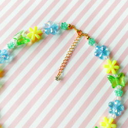 little princess＊ Smile flower - green イヤリング キッズネックレス セット 春 花 5枚目の画像