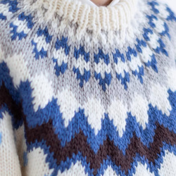 春秋冬 手編みセーター ニット ウール100％ 7枚目の画像