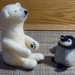 【羊毛フェルト】サウナ初挑戦の白くまさんとペンギンさん 10枚目の画像