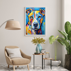 【Wanbism (ワンビズム) - ピットブル犬 No.1】アートポスター 犬の絵 犬の絵画 犬のイラスト 7枚目の画像