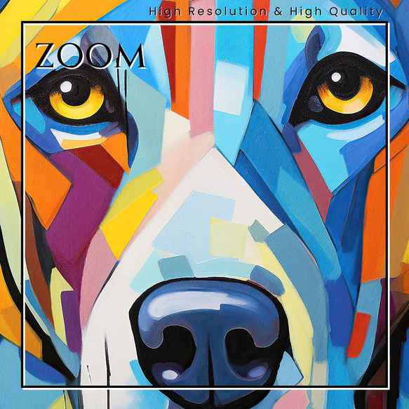 【Wanbism (ワンビズム) - ピットブル犬 No.1】アートポスター 犬の絵 犬の絵画 犬のイラスト 3枚目の画像