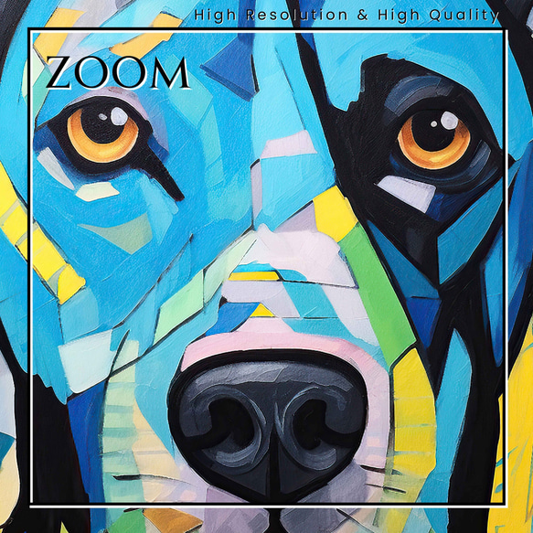 【Wanbism (ワンビズム) - ピットブル犬 No.3】アートポスター 犬の絵 犬の絵画 犬のイラスト 3枚目の画像