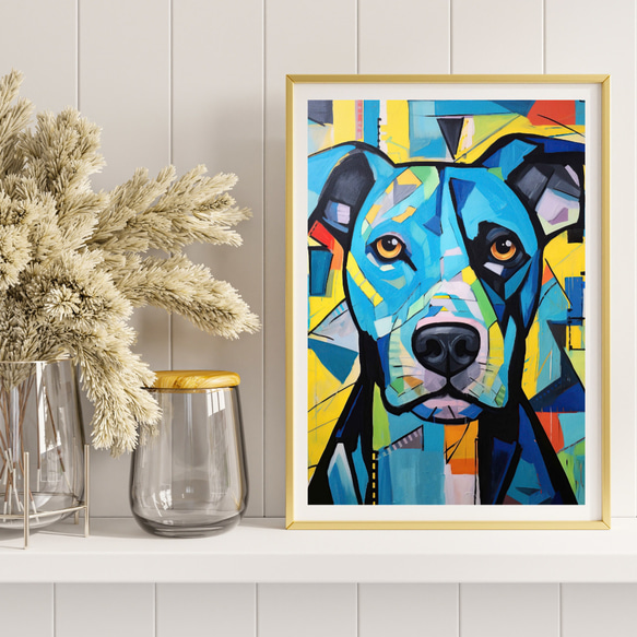 【Wanbism (ワンビズム) - ピットブル犬 No.3】アートポスター 犬の絵 犬の絵画 犬のイラスト 8枚目の画像