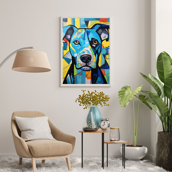 【Wanbism (ワンビズム) - ピットブル犬 No.3】アートポスター 犬の絵 犬の絵画 犬のイラスト 7枚目の画像